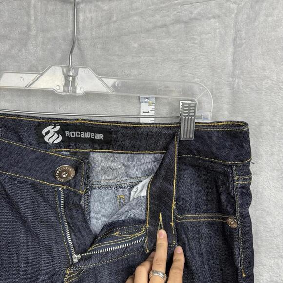 Rocawear Dark Wash Bootcut Jeans Size 11 Women’s Embroidered Stretch Denim Y2K - Picture 5 of 11